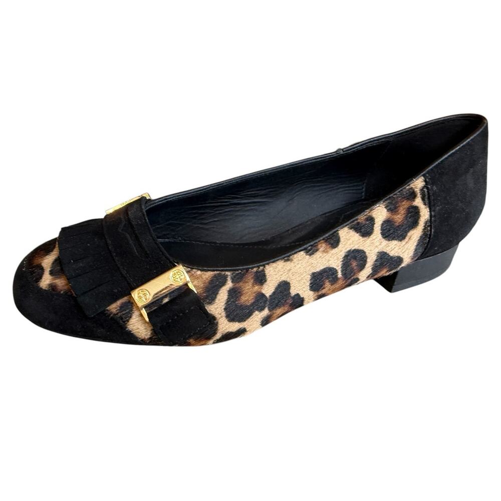 Geox Wistrey Leopard Print Suede Kiltie Low Heeled Loafers 6